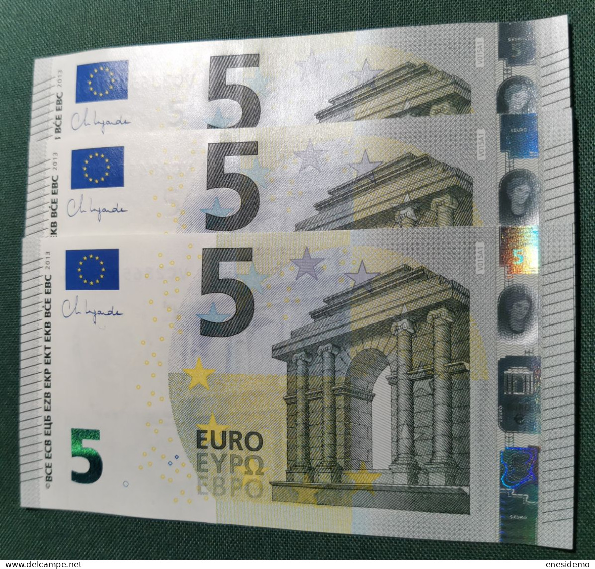 5 EURO SPAIN 2013 LAGARDE V015A1 VC SC FDS CORRELATIVE TRIO UNCIRCULATED PERFECT - 5 Euro