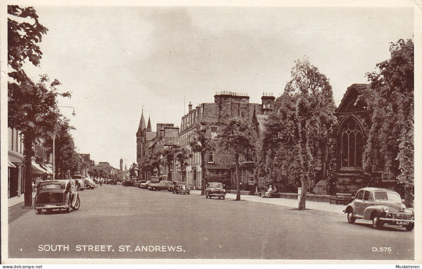 United Kingdom PPC Scotland South Street, St. Andrews Old Cars Alte Autos ST. ANDREWS Fife 1955? Denmark (2 Scans) - Fife