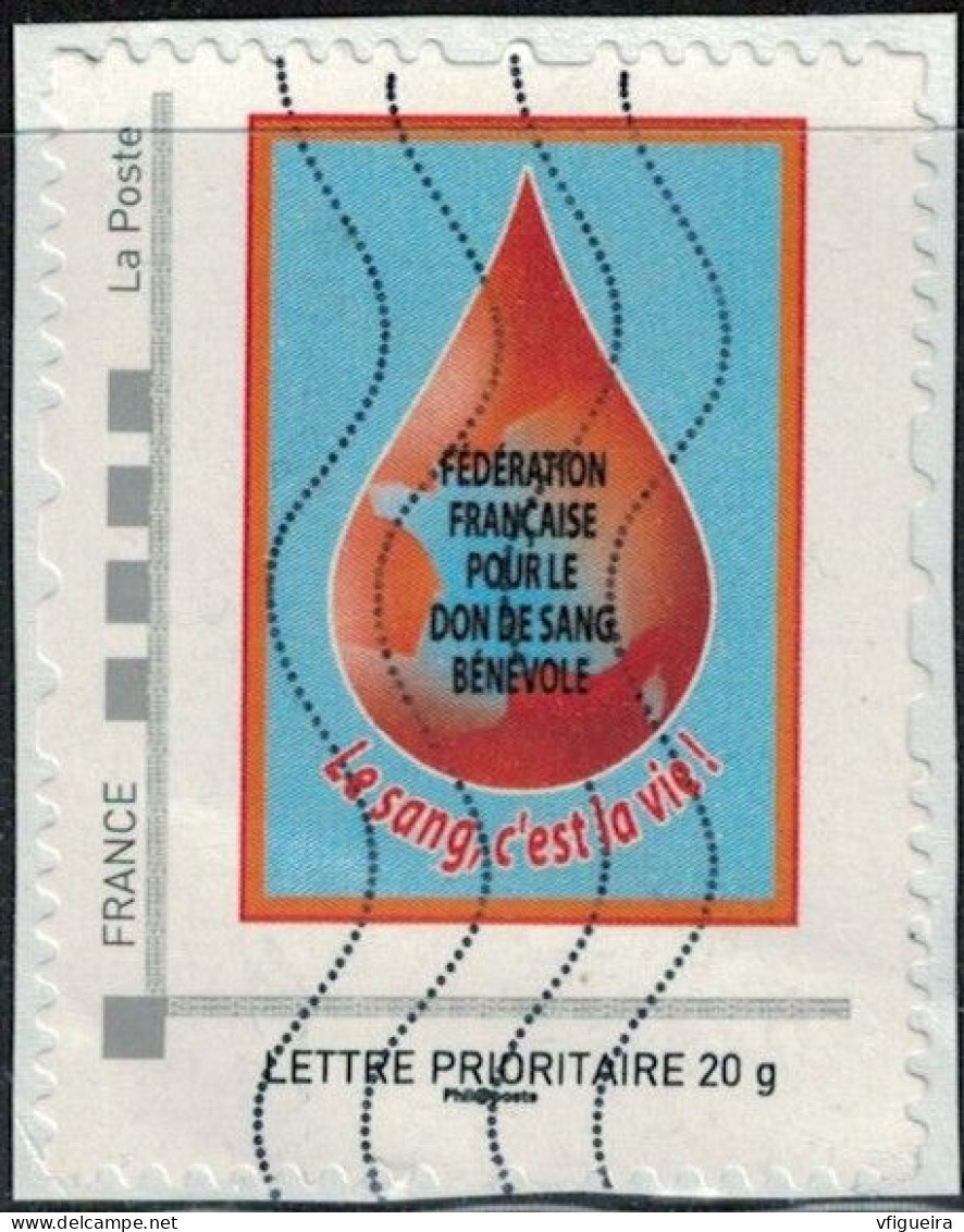 France Oblitéré Mon Timbre à Moi Fédération Française Pour Le Don De Sang Bénévole SU - Used Stamps