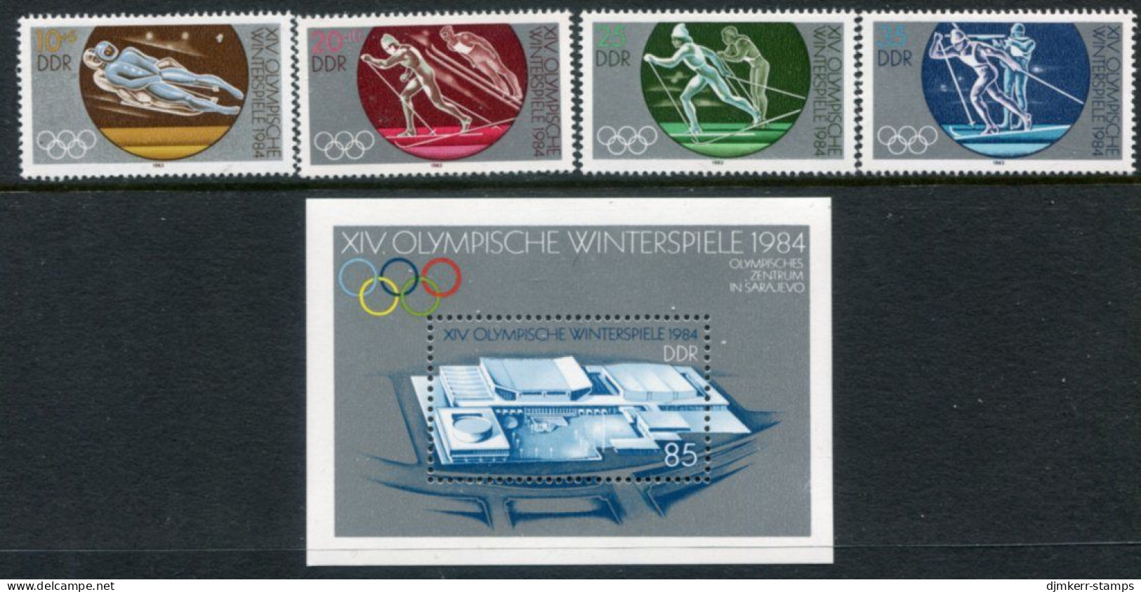 DDR 1983 Winter Olympic Games Set And Block  MNH / **.  Michel 2839-42, Block 74 - Neufs