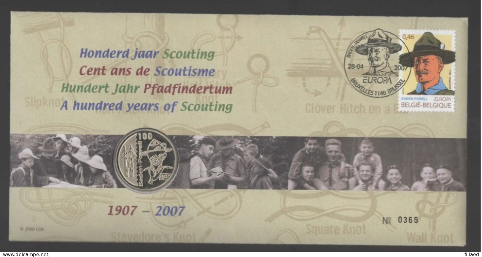 Belgie: Numisletter 3633 Europa. 100 Jaar Scouts. - Numisletters