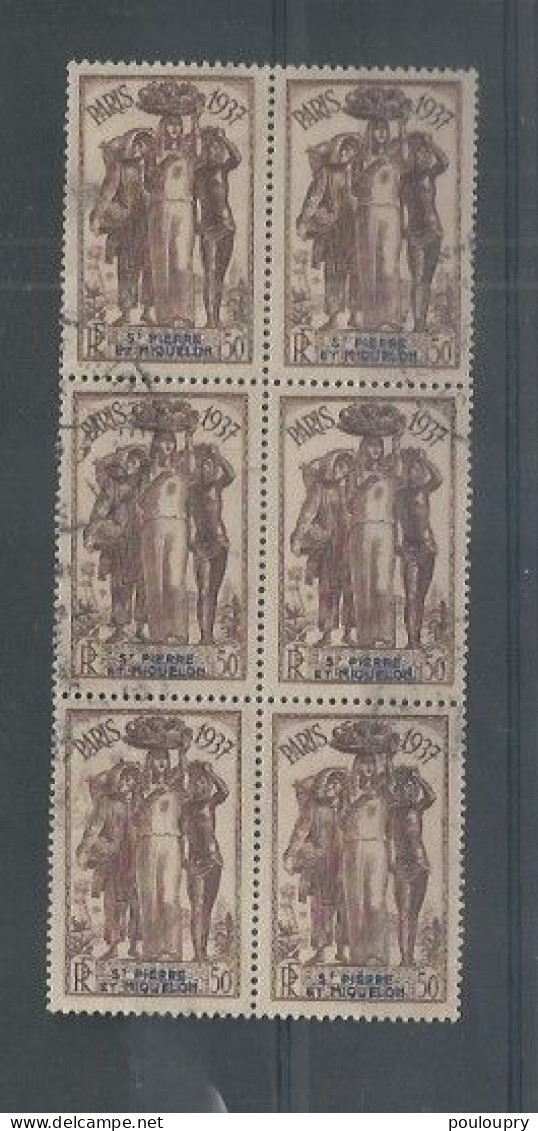 YT N° 163 En Bloc De 6 - Exposition Internationale De Paris - Used Stamps