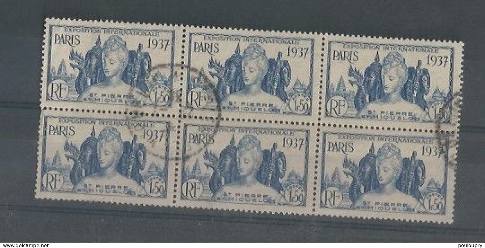 YT N° 165 En Bloc De 6 - Exposition Internationale De Paris - Used Stamps