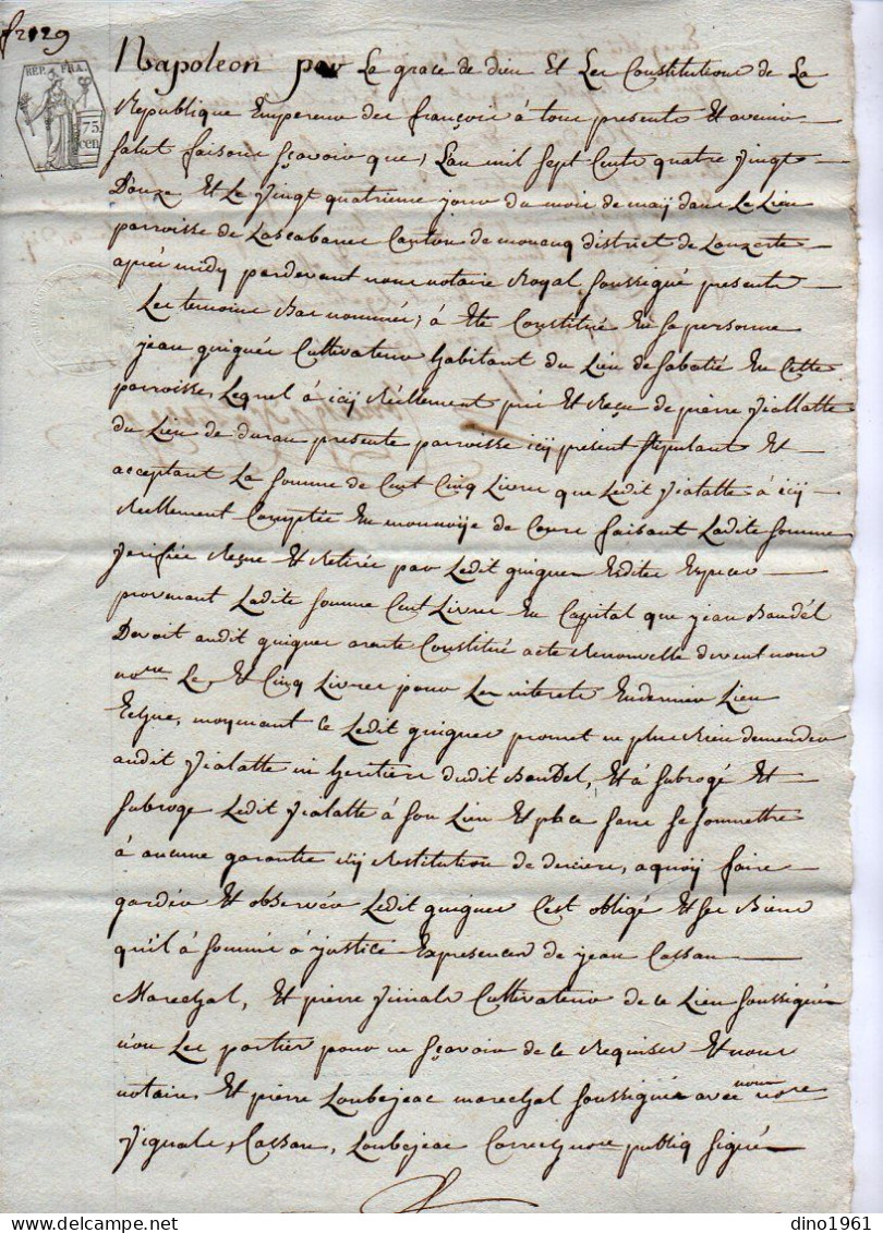 VP22.703 - Napoléon - MONTCUQ X LASCABANES - Acte De 1792 - Quittance Par M. GUIGUE à M. VIALATTE - Manuscripts