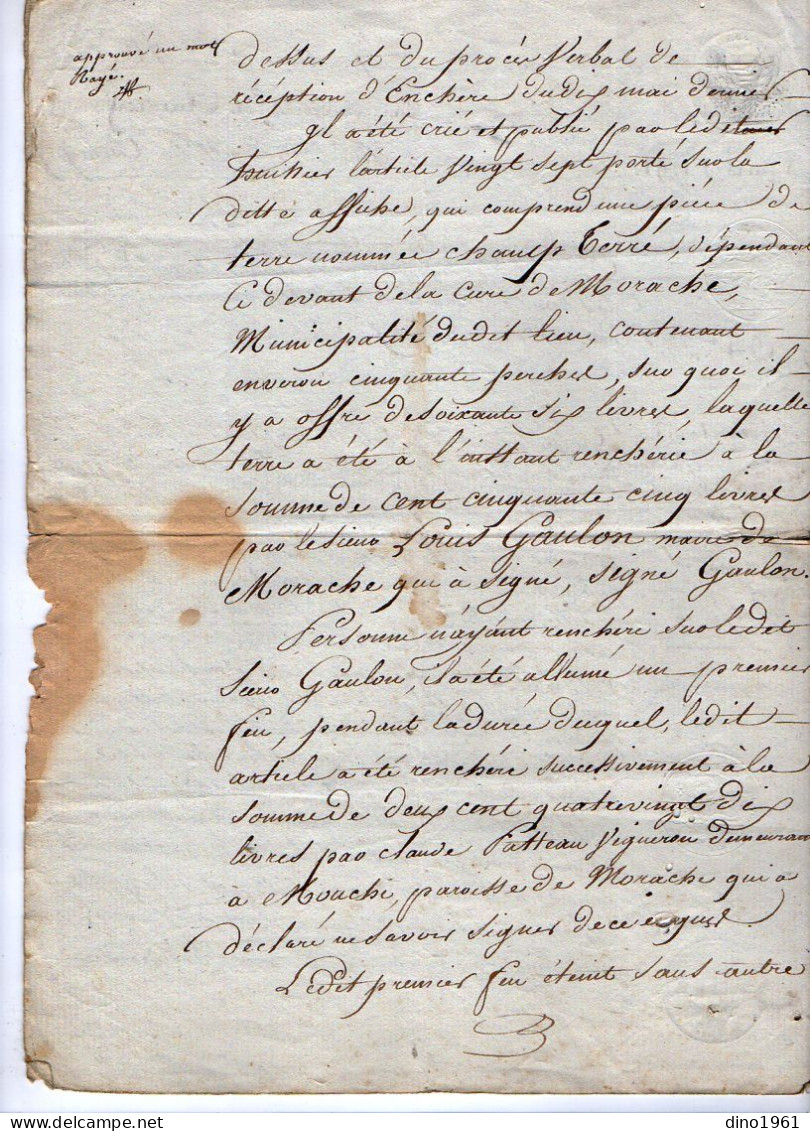VP22.704 - 1815 - CLAMECY -  Mairie De La Ville De CORBIGNY 1791 - Extrait Des Adjudications De Biens Nationaux ....... - Manuscripts