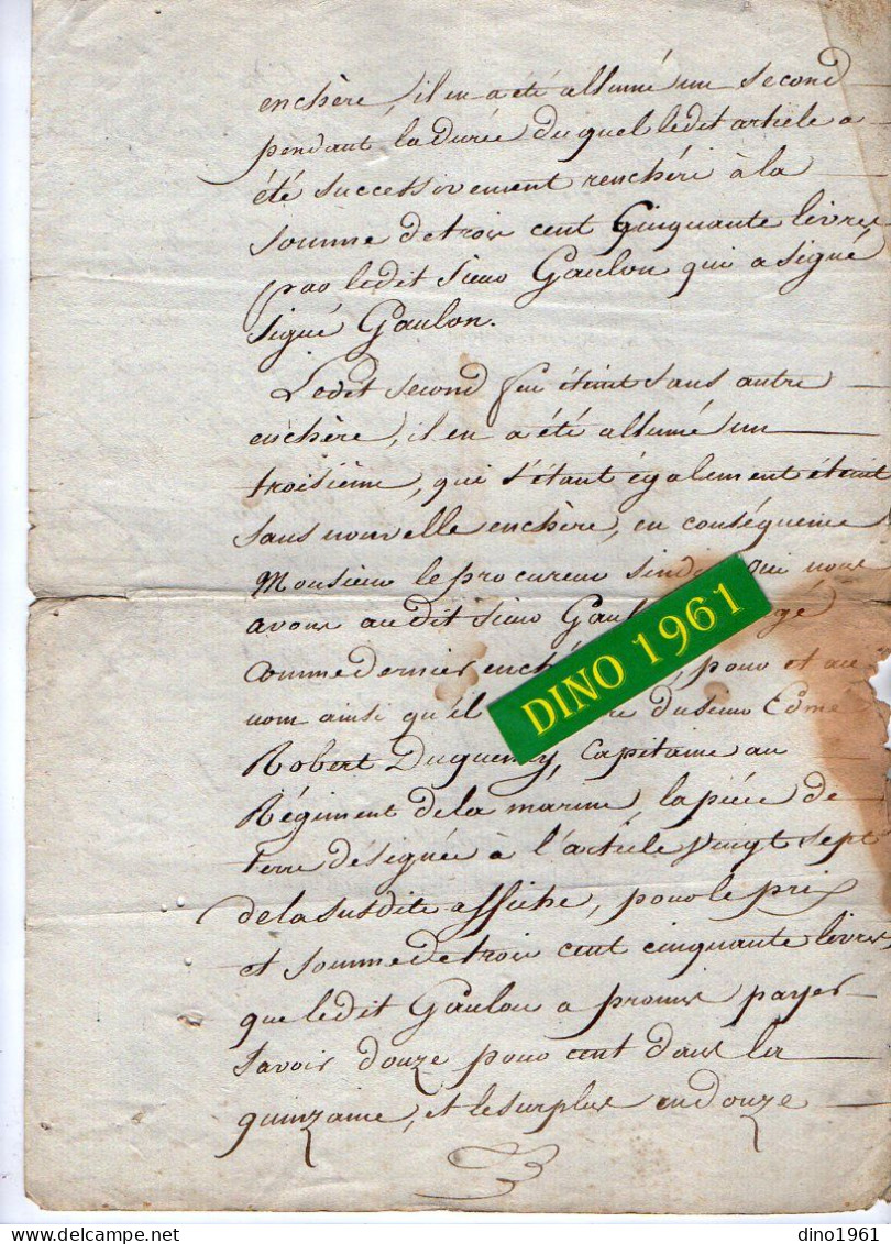 VP22.704 - 1815 - CLAMECY -  Mairie De La Ville De CORBIGNY 1791 - Extrait Des Adjudications De Biens Nationaux ....... - Manuscripts
