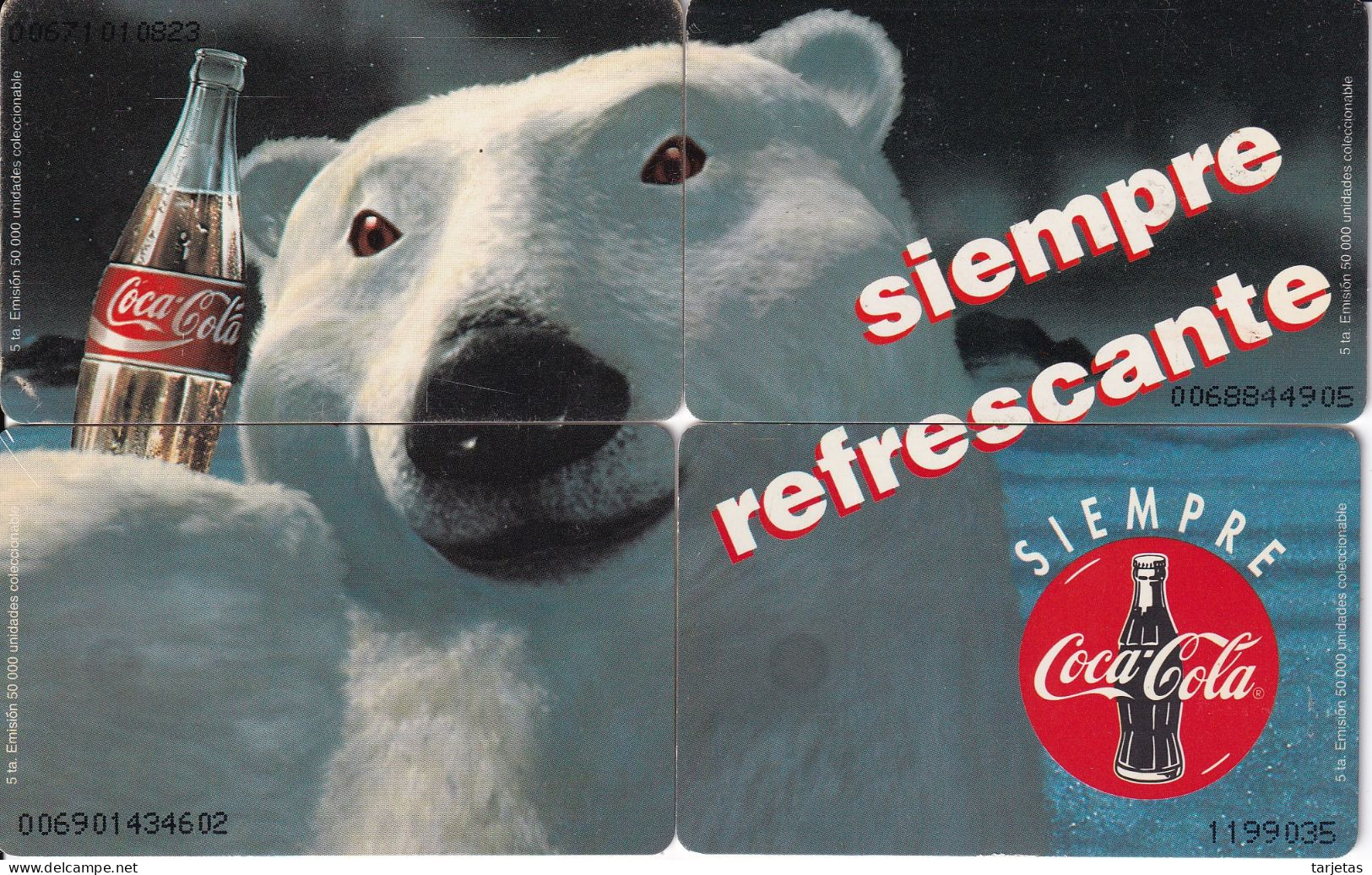 PUZZLE DE 4 TARJETAS DE PERU DE COCA-COLA (COKE) POLAR BEAR-OSO POLAR - Pérou