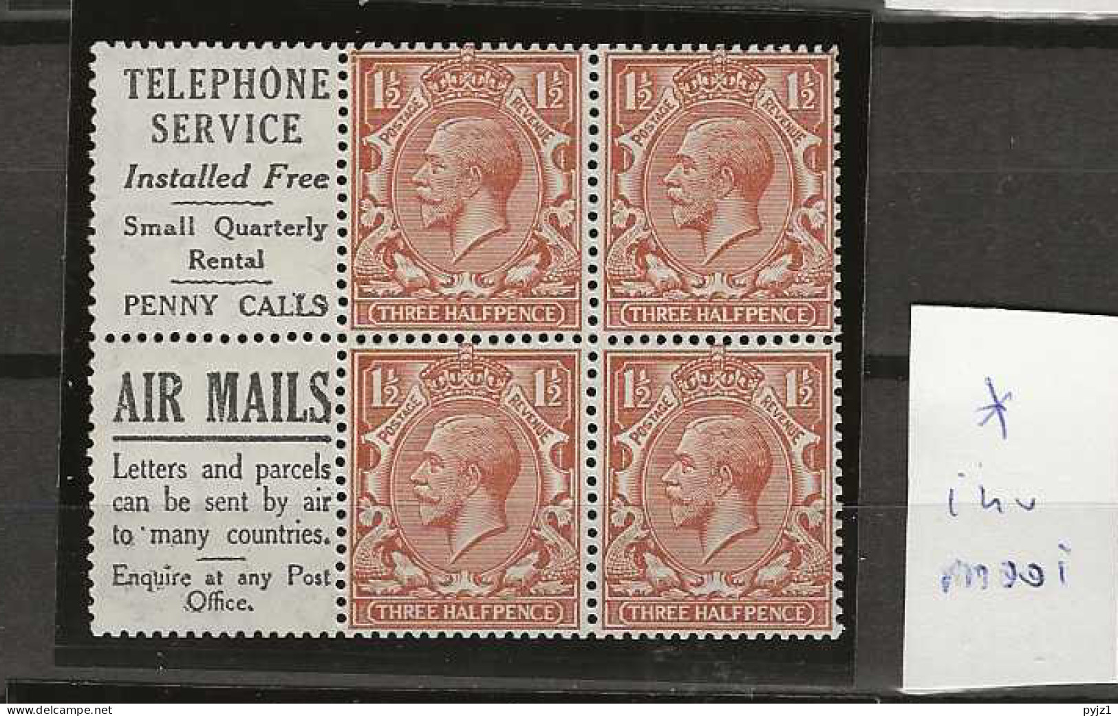 1924 MH Great Britain SG 420d Booklet Pane - Nuovi