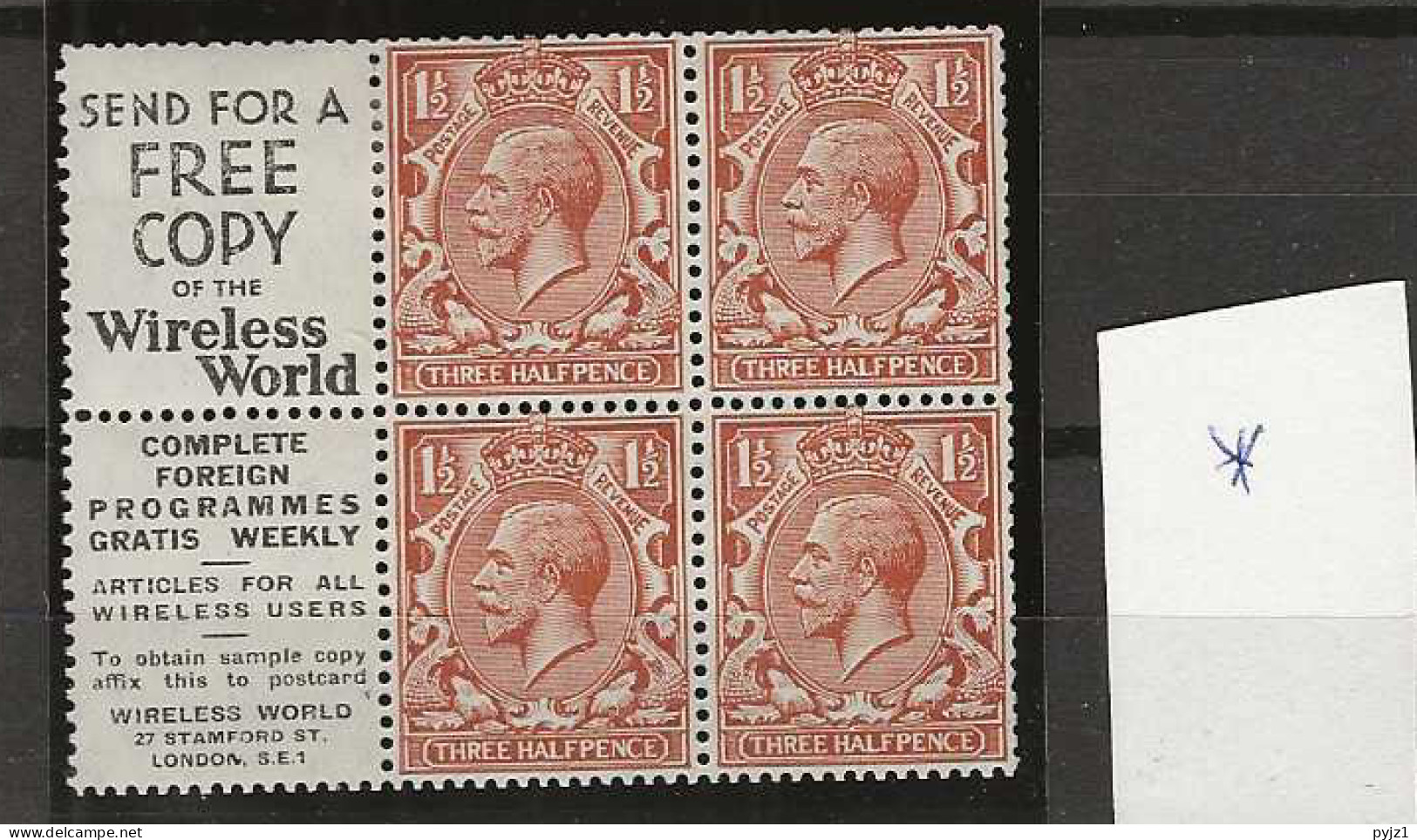 1924 MH Great Britain SG 420d Booklet Pane - Nuovi