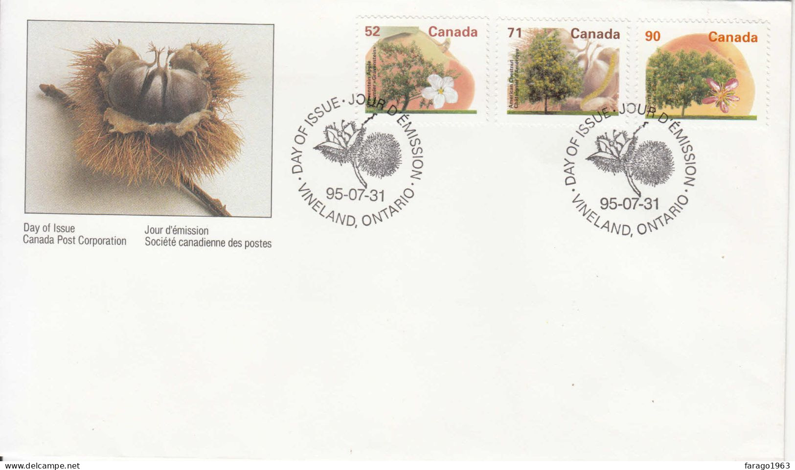 1995 Canada Trees Arbres First Day Cover - Covers & Documents