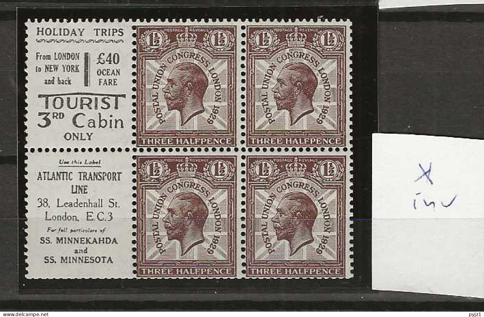 1929 MH Great Britain SG 436b Booklet Pane - Neufs