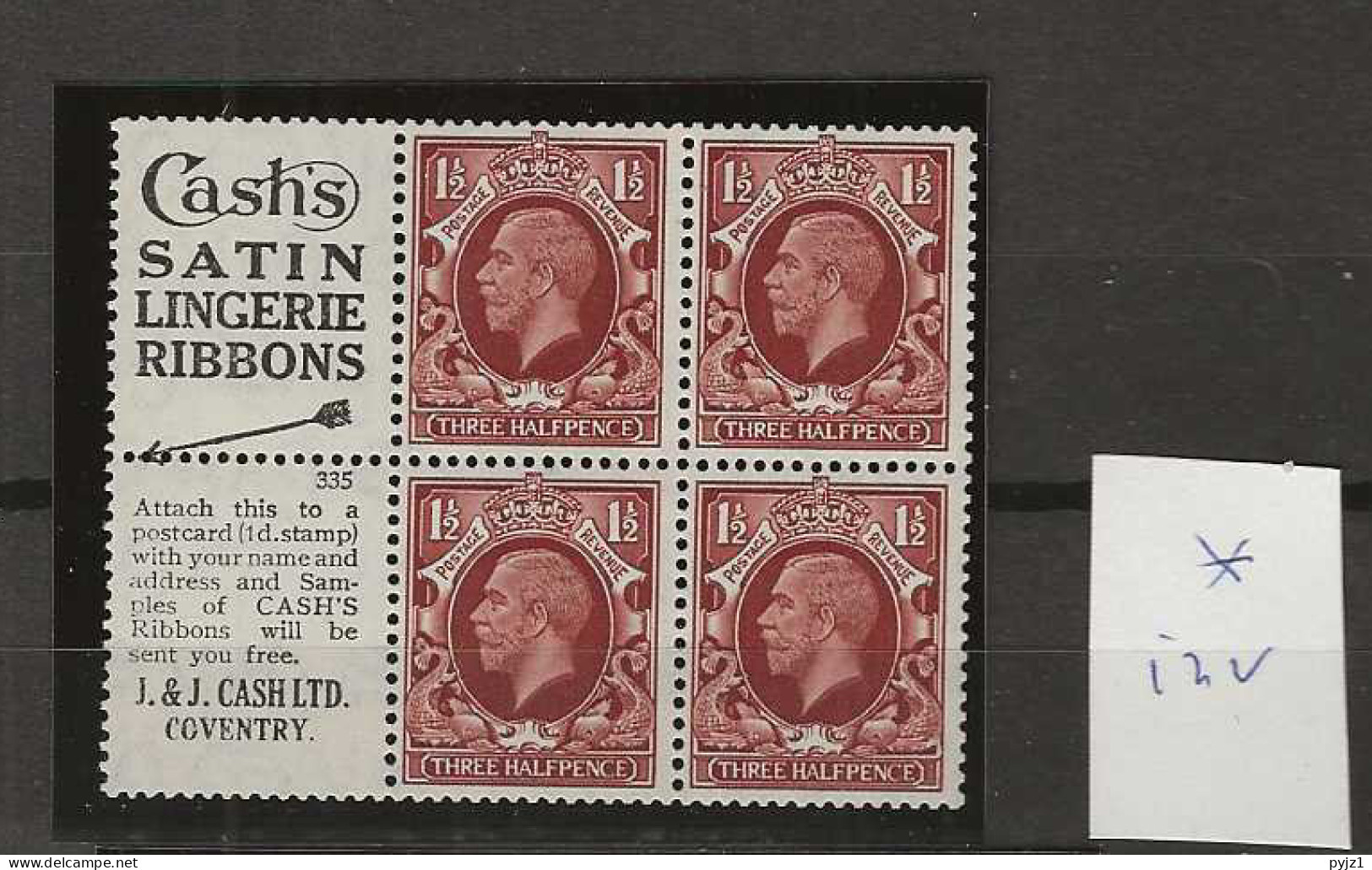 1934 MH Great Britain SG 441ew Booklet Pane - Unused Stamps