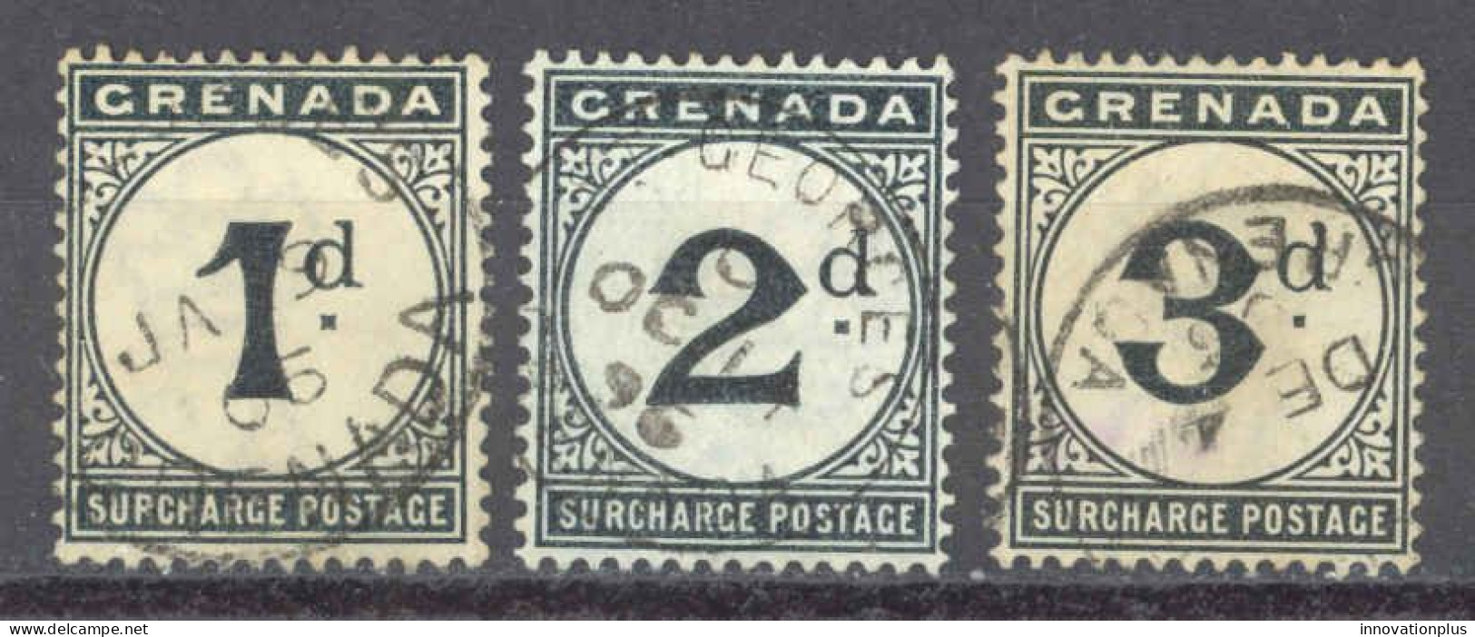 Grenada Sc# J1-J3 Used 1892 Postage Due - Grenade (...-1974)