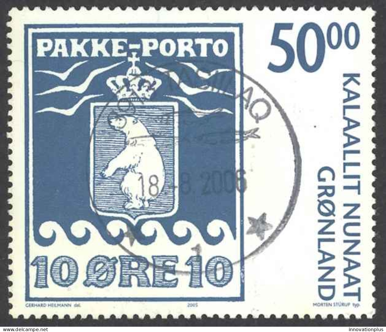 Greenland Sc# 464 Used 2005 50k Parcel Post Stamp 100th - Usados