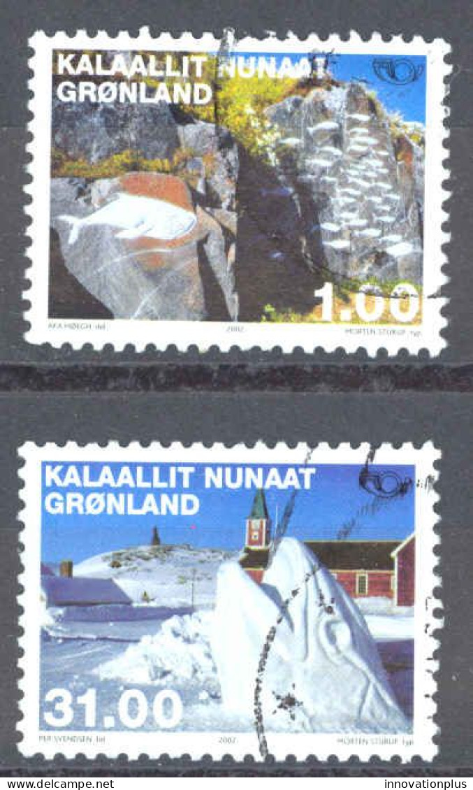 Greenland Sc# 394-395 Used 2002 Sculptures - Usados