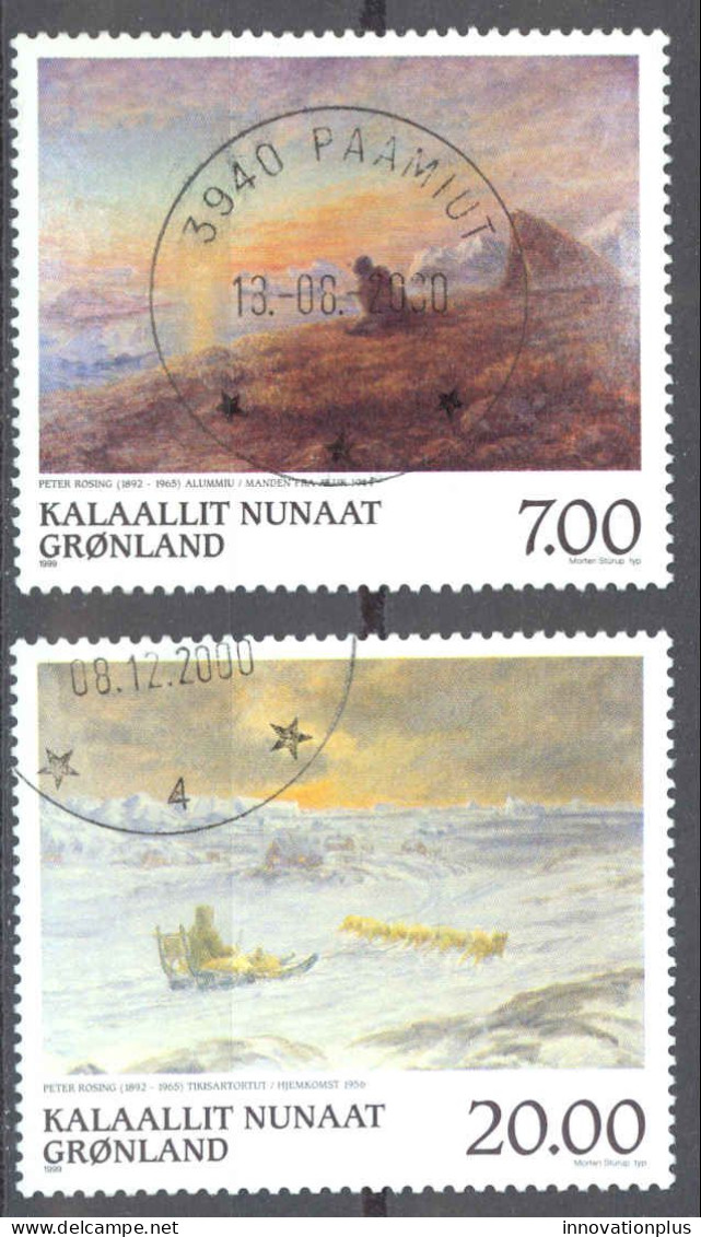 Greenland Sc# 349-350 Used 1999 Paintings By Peter Rosing - Oblitérés