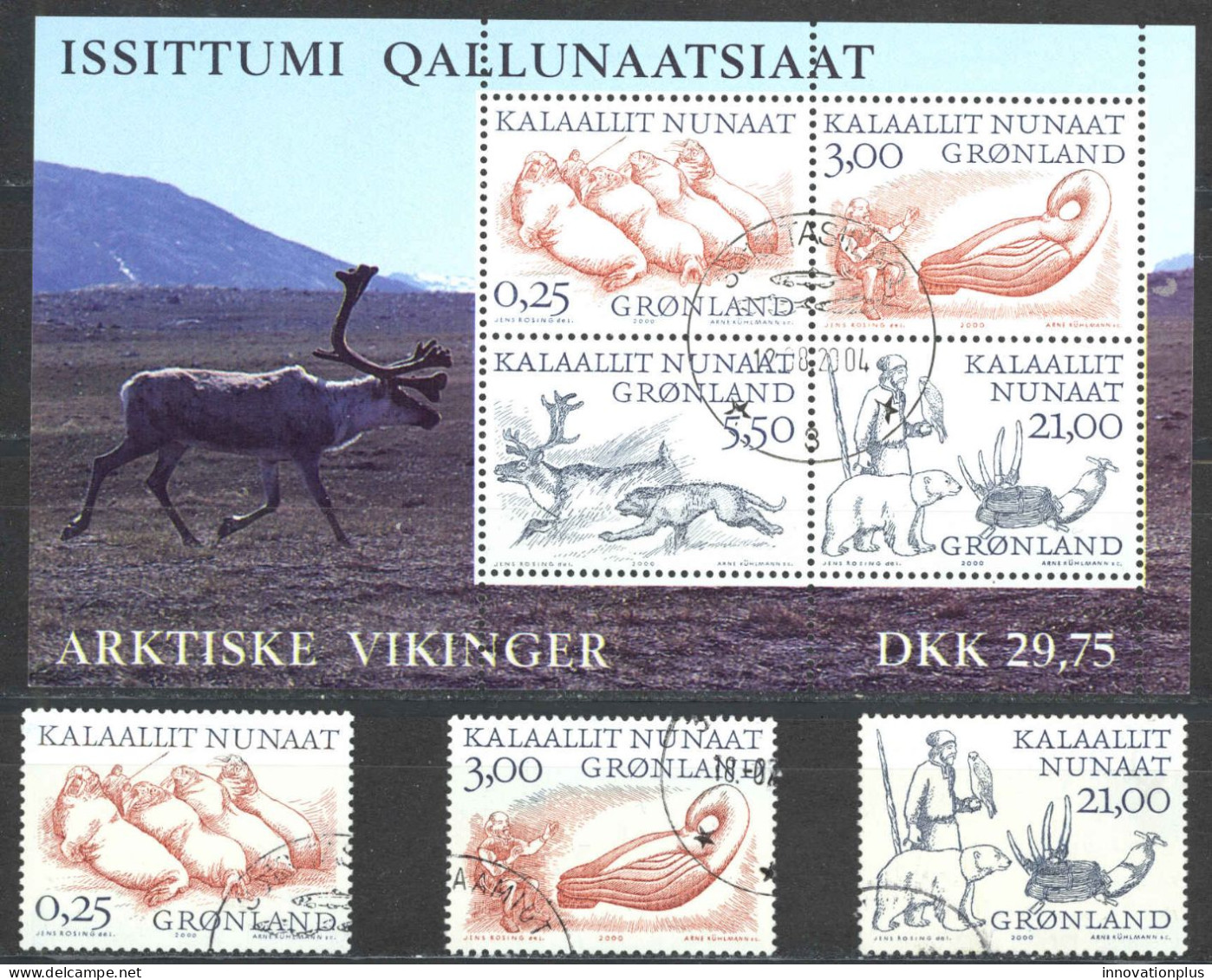 Greenland Sc# 358-361a (no 5.50k) Used 2000 Arctic Vikings - Gebraucht