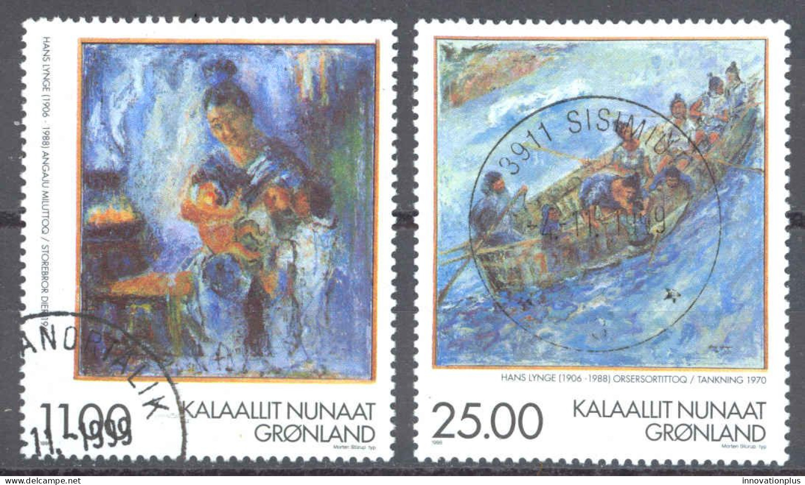 Greenland Sc# 340-341 Used 1998 Paintings By Hans Lynge - Gebraucht