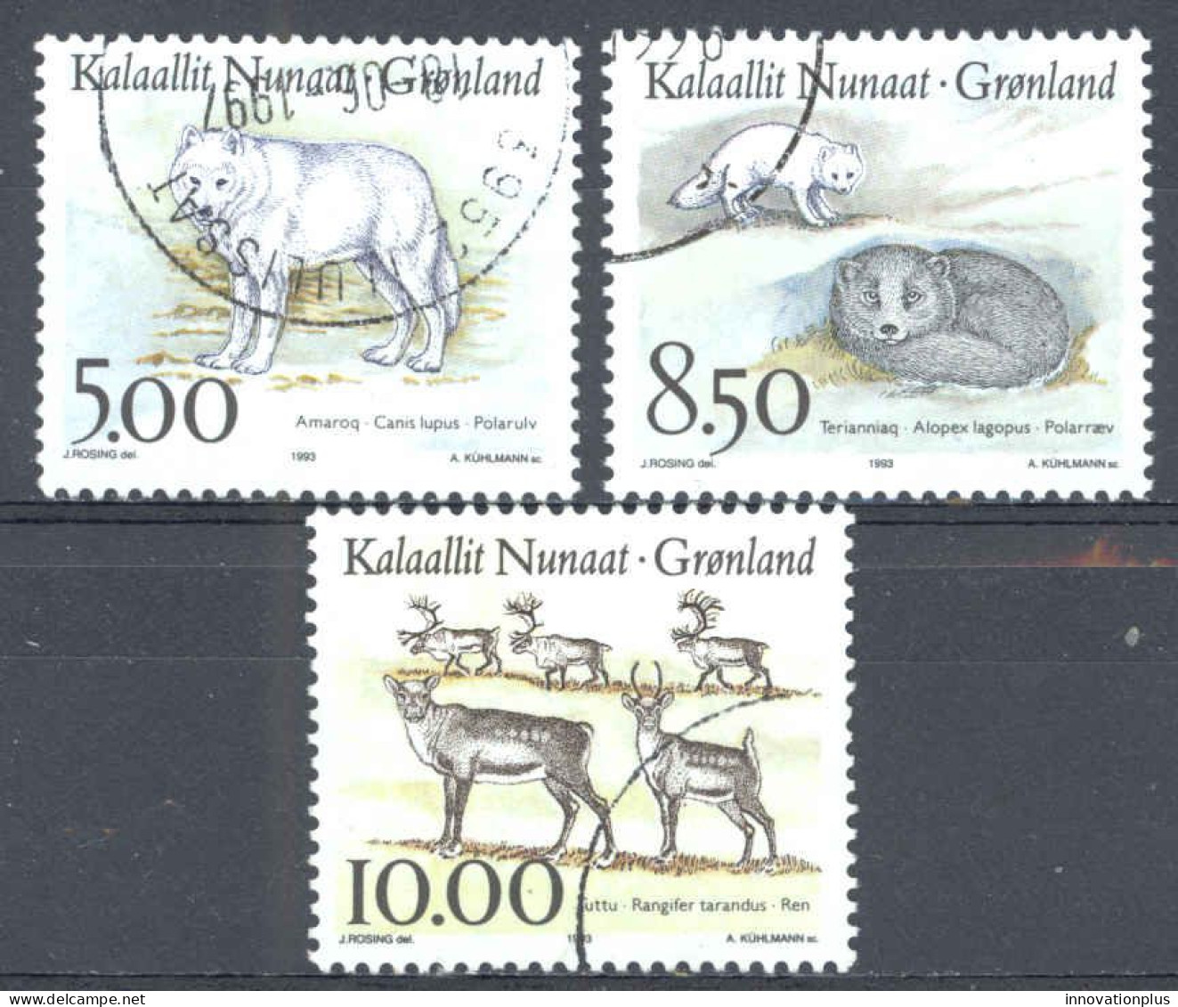 Greenland Sc# 262-264 Used 1993 5k-10k Native Animals - Gebruikt