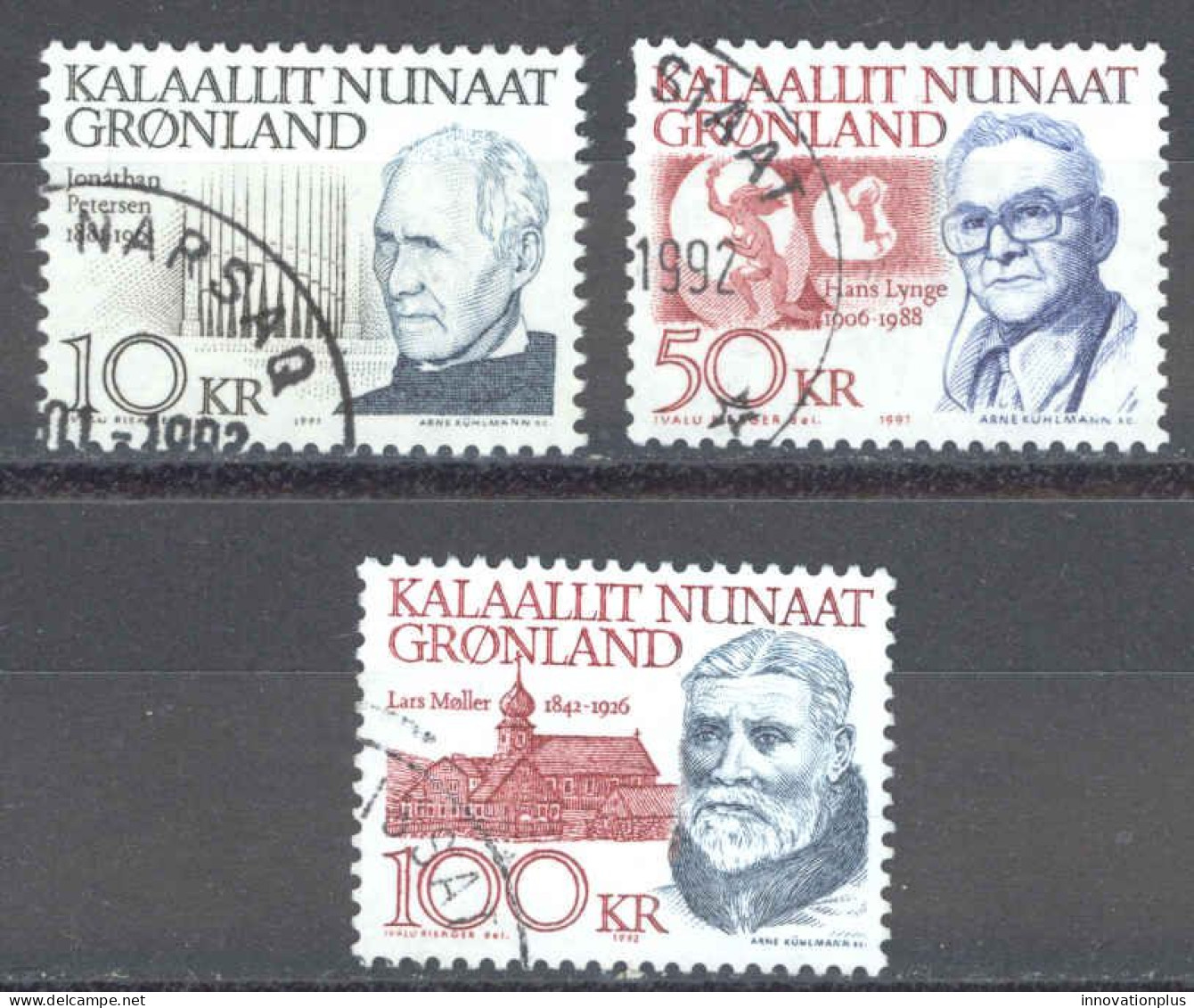 Greenland Sc# 242-249 Used 1991-1992 10k-100k Frederik Lynge, Politician - Oblitérés