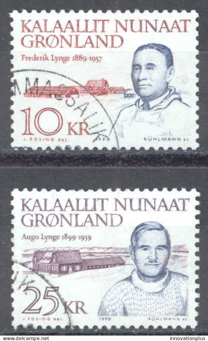 Greenland Sc# 231-232 Used 1990 10k-25k Frederik Lynge, Politician - Usati