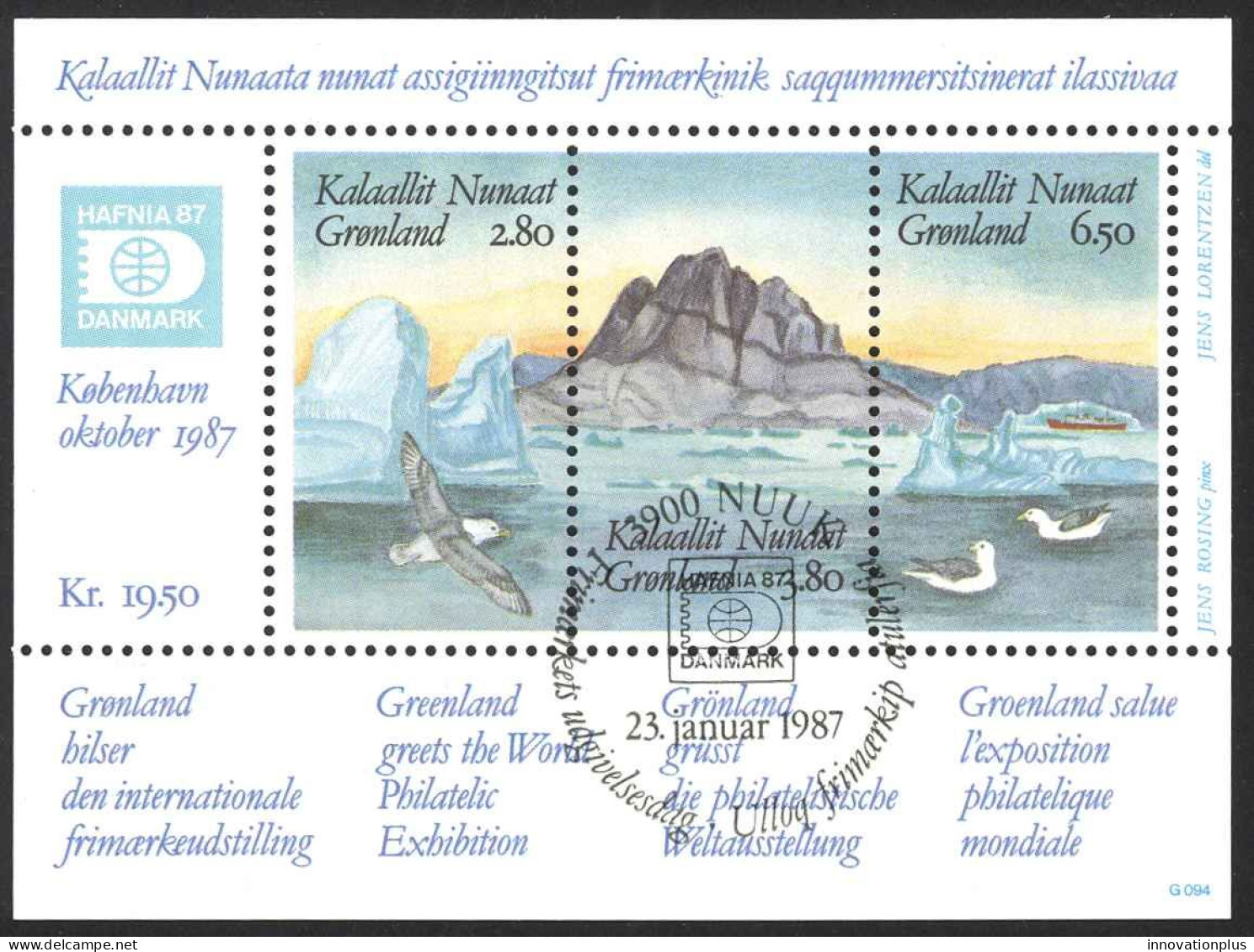 Greenland Sc# 175 FD Cancel 1987 HAFNIA '87 - Gebraucht