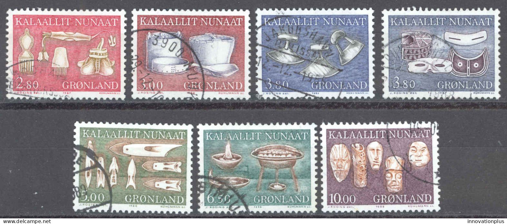 Greenland Sc# 165-172 Used 1986-1988 Artifacts - Usati