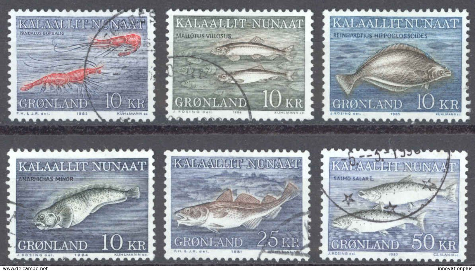 Greenland Sc# 136-141 Used 1981-1986 Fish - Used Stamps