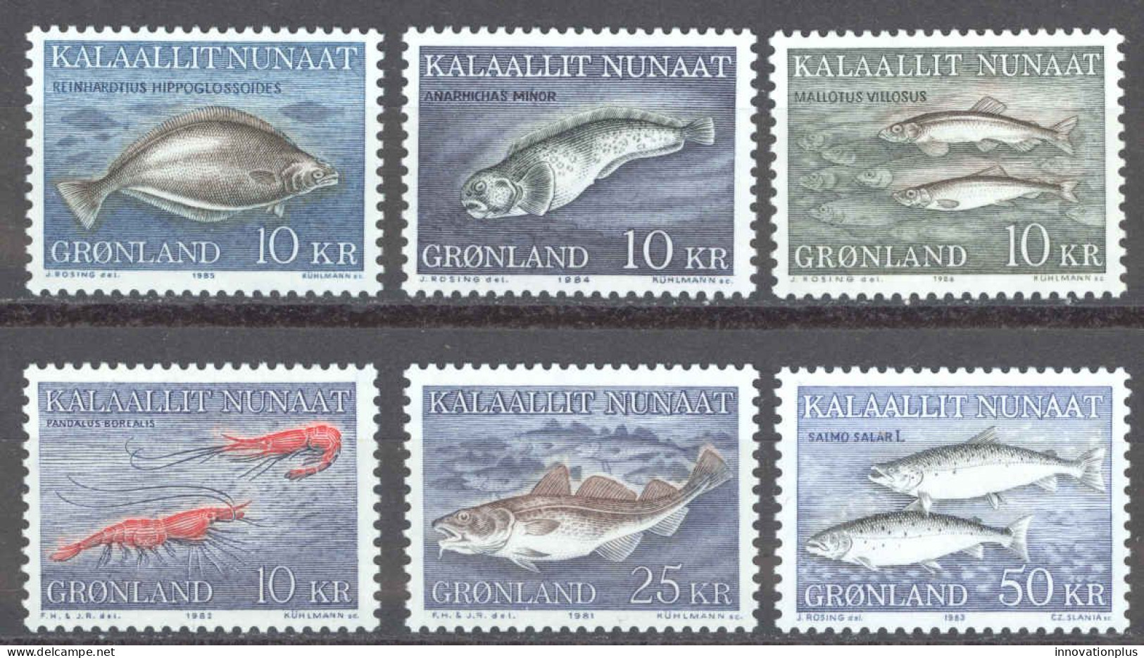 Greenland Sc# 136-141 MNH (a) 1981-1986 Fish - Nuevos