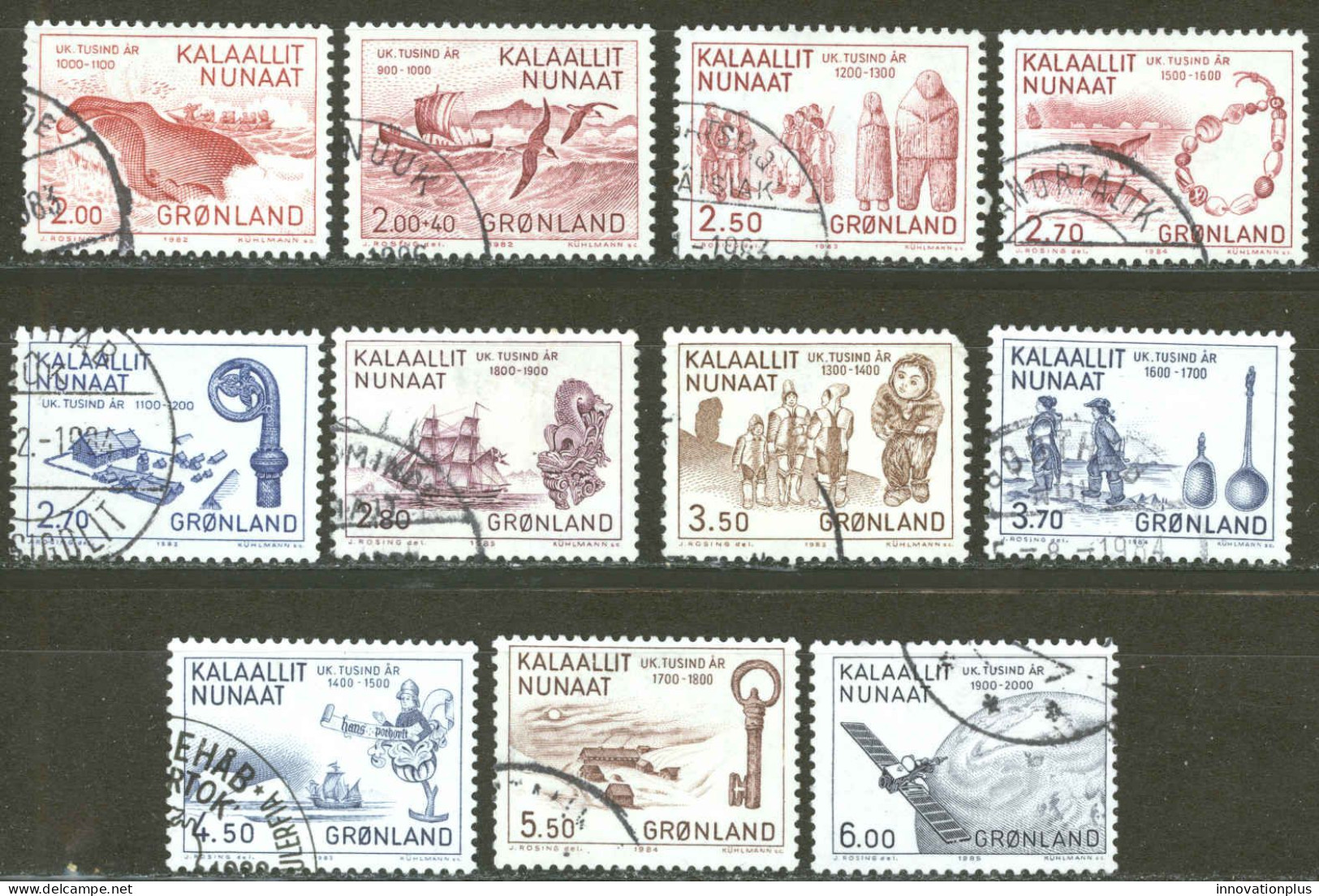 Greenland Sc# 148-157, B10 Used 1982-1985 Greenland History - Used Stamps