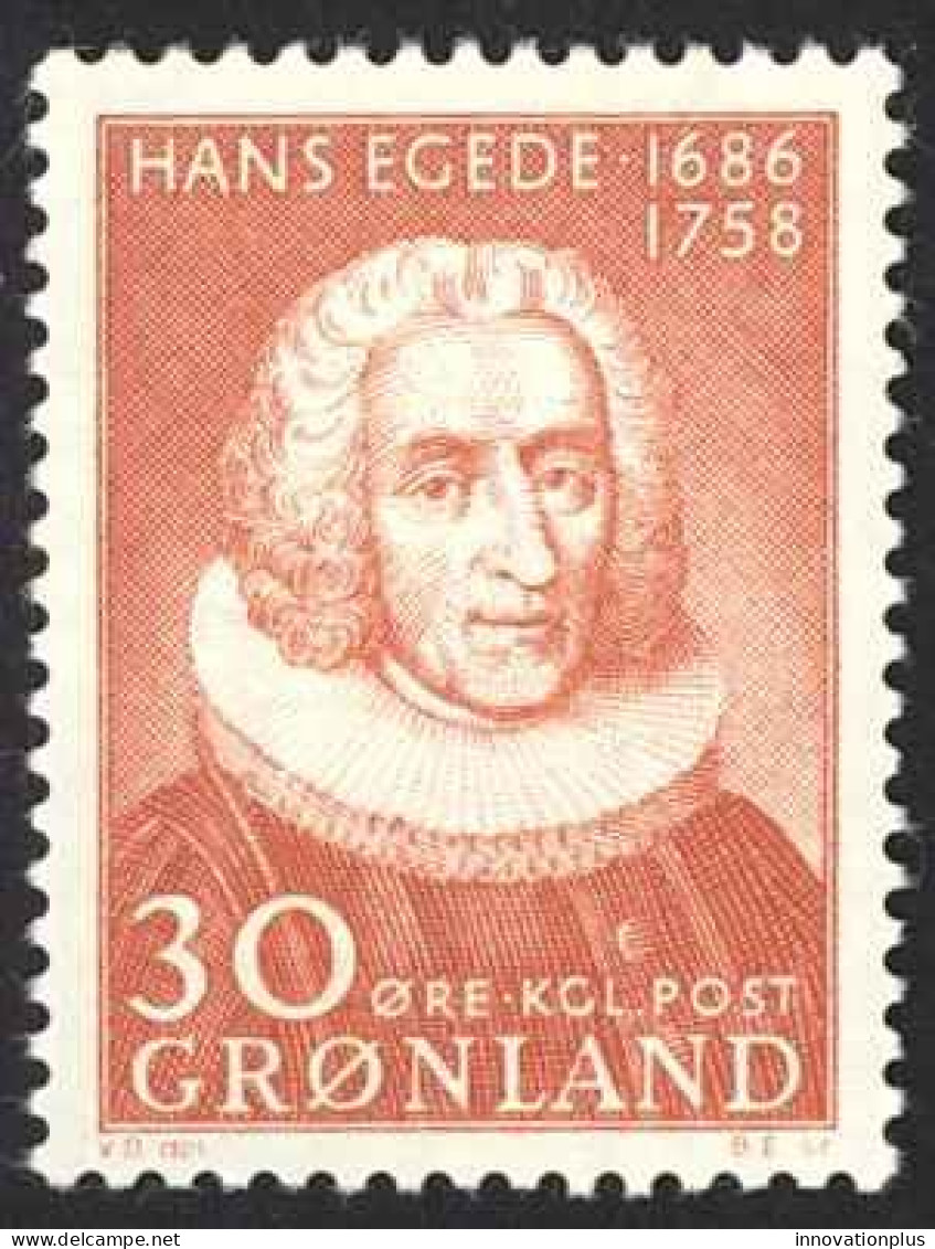 Greenland Sc# 46 MNH 1958 30o Henna Brown Hans Egede - Nuovi