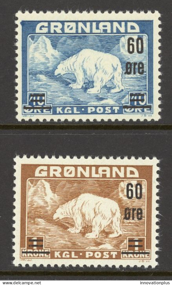 Greenland Sc# 39-40 MNH 1956 60o Polar Bear - Nuevos