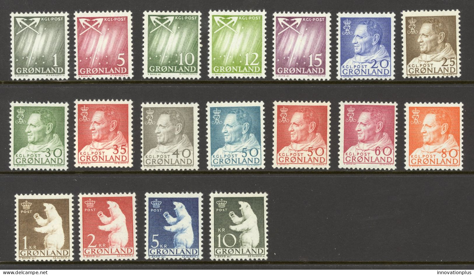 Greenland Sc# 48-65 MNH (a) 1963-1968 1o-10k Definitives - Unused Stamps