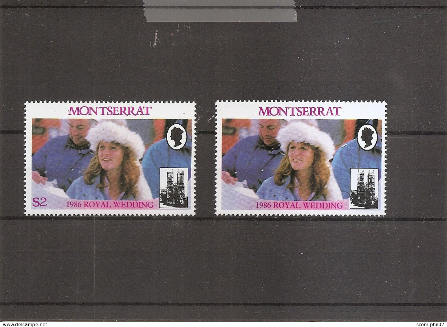 Montserrat - Sarah Fergusson ( 623 X2  XXX -MNH - Curiosité: 1 Timbre Sans Faciale à Voir) - Montserrat