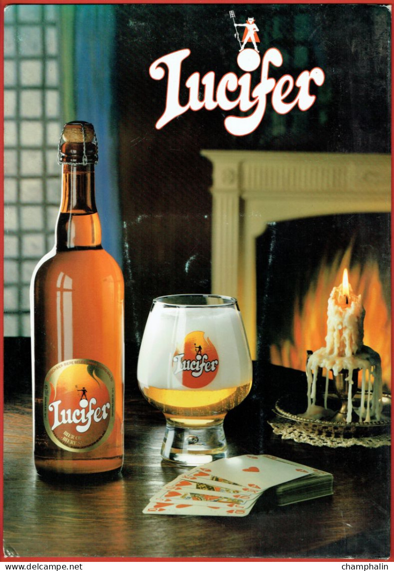 Plaque Publicitaire En Carton - Bière Lucifer - Belgique - Présentoir Publicité - Targhe Di Cartone