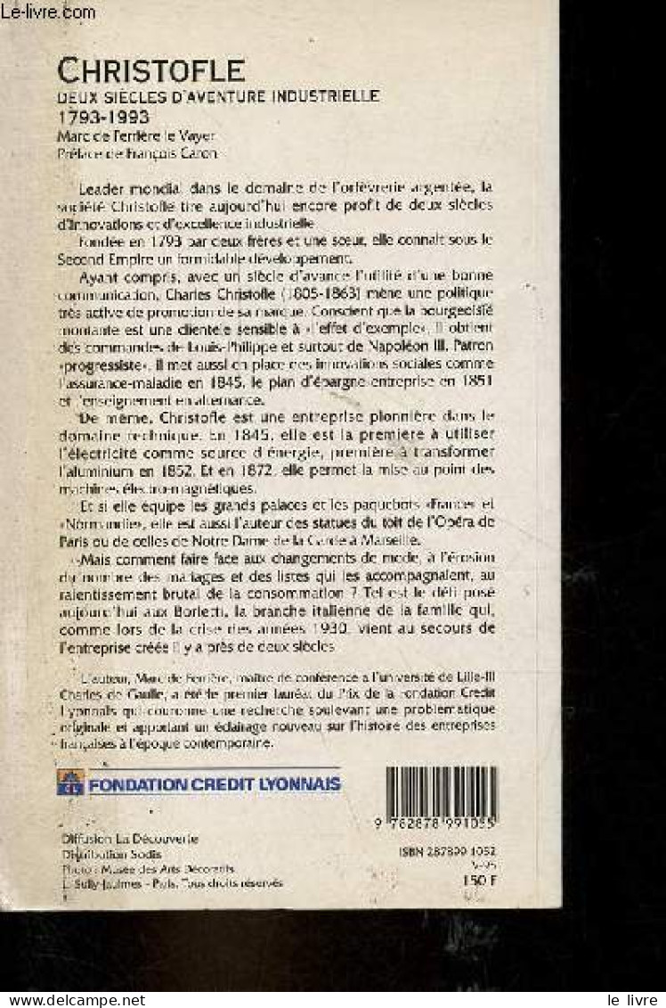 Christofle Deux Siècle D'aventure Industrielle 1793-1993 - Collection Mémoire D'entreprises. - Le Vayer Marc De Ferrière - Management