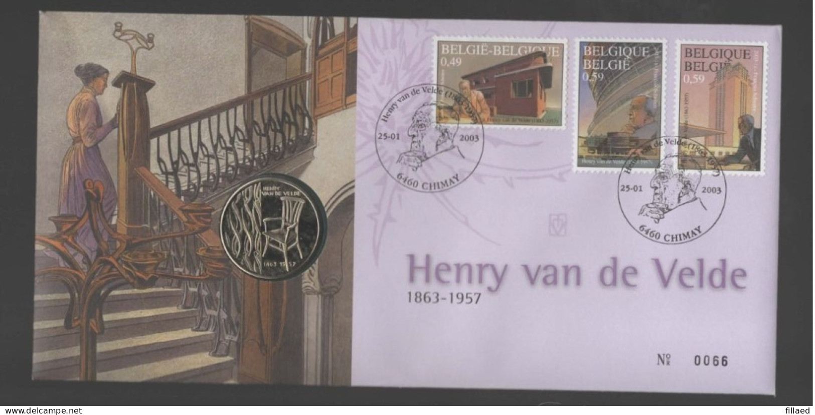 België: Numisletters 3146/48 Henry Van De Velde. - Numisletter