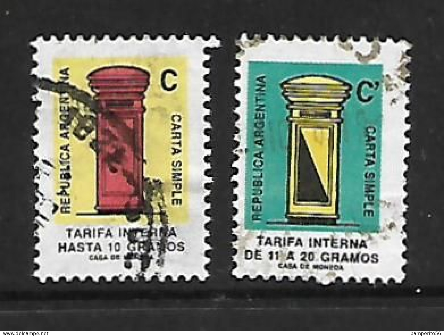 ARGENTINA - AÑO 1987 - Correo Ordinario - Buzón - Carta Hasta 10 Grs Y Carta Hasta 20grs - Used Stamps