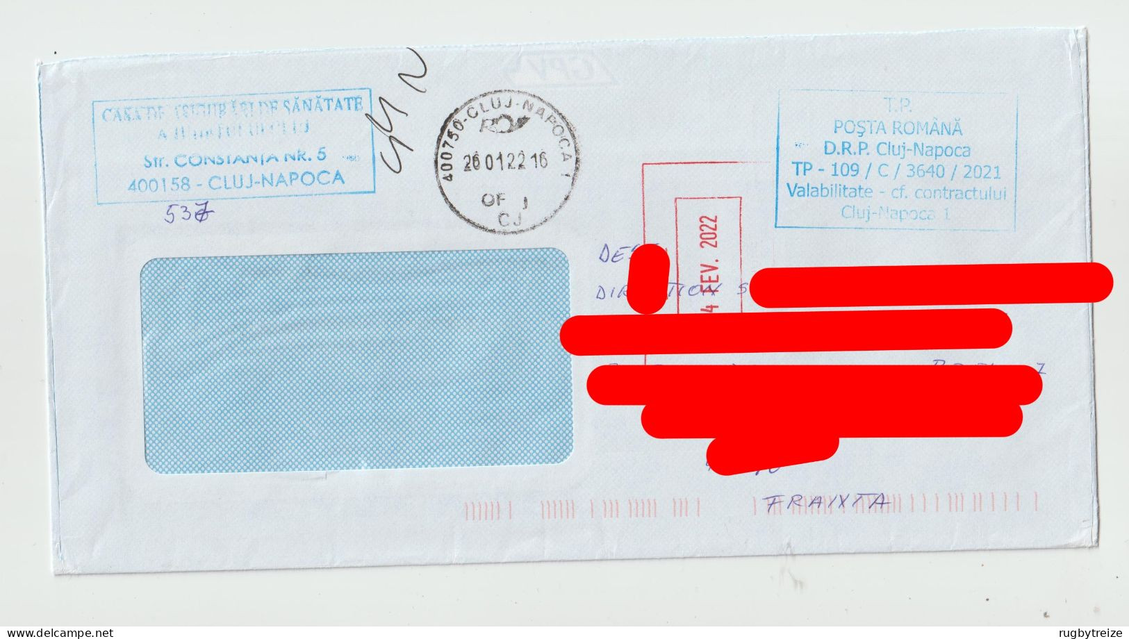 7302 Lettre Cover 2022 ROUMANIE ROMANIA Cluj-Napoca - Storia Postale