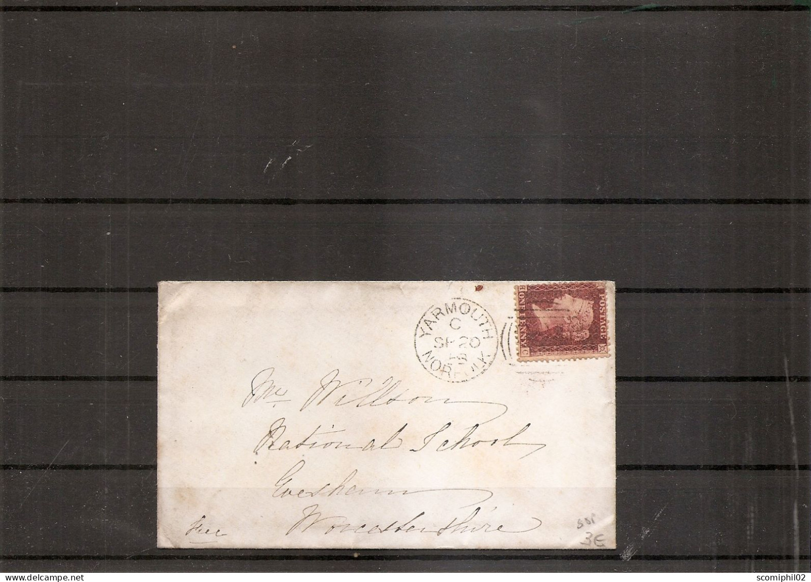 Grande-Bretagne ( Lettre De 1858 De Yarmouth  Vers Eversham à Voir) - Cartas