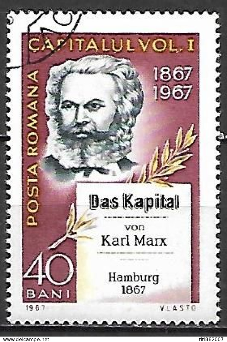 ROUMANIE     -    Karl  MARX   /  Le Capital    -    Oblitéré - Karl Marx
