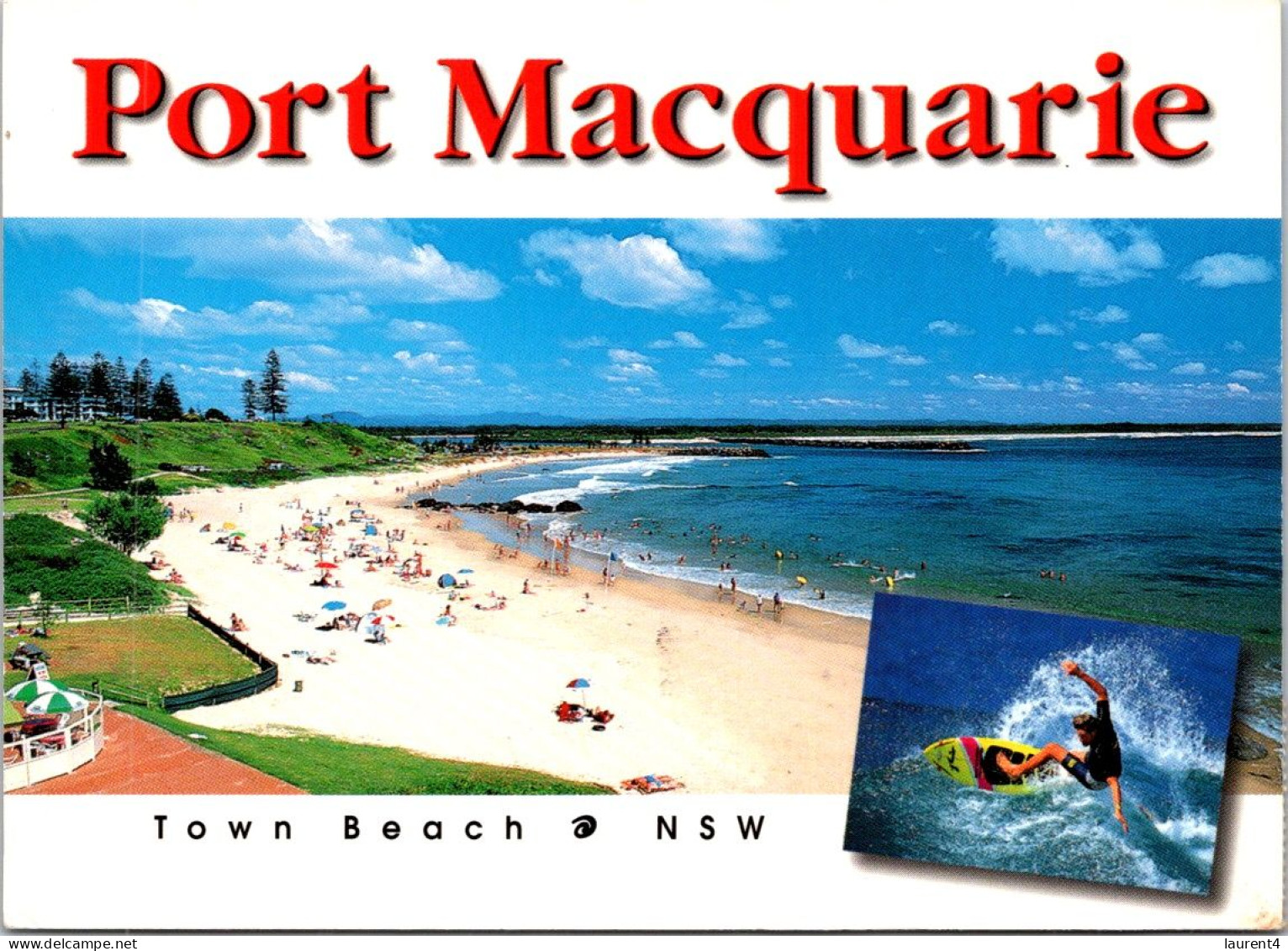 10-12-2023 (1 W 46) Australia - NSW - Port Macquarie Town Beach (posted With Bass Stamp - Unusual Postion !) - Port Macquarie