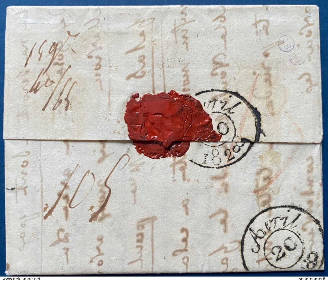 Lettre 1828 Marque Hollandaise "PP/ GEND "+  " (8/AED) " + Griffe " PAYS BAS PAR LILLE " + 10 Sols Au Dos Pour PARIS TTB - 1815-1830 (Période Hollandaise)