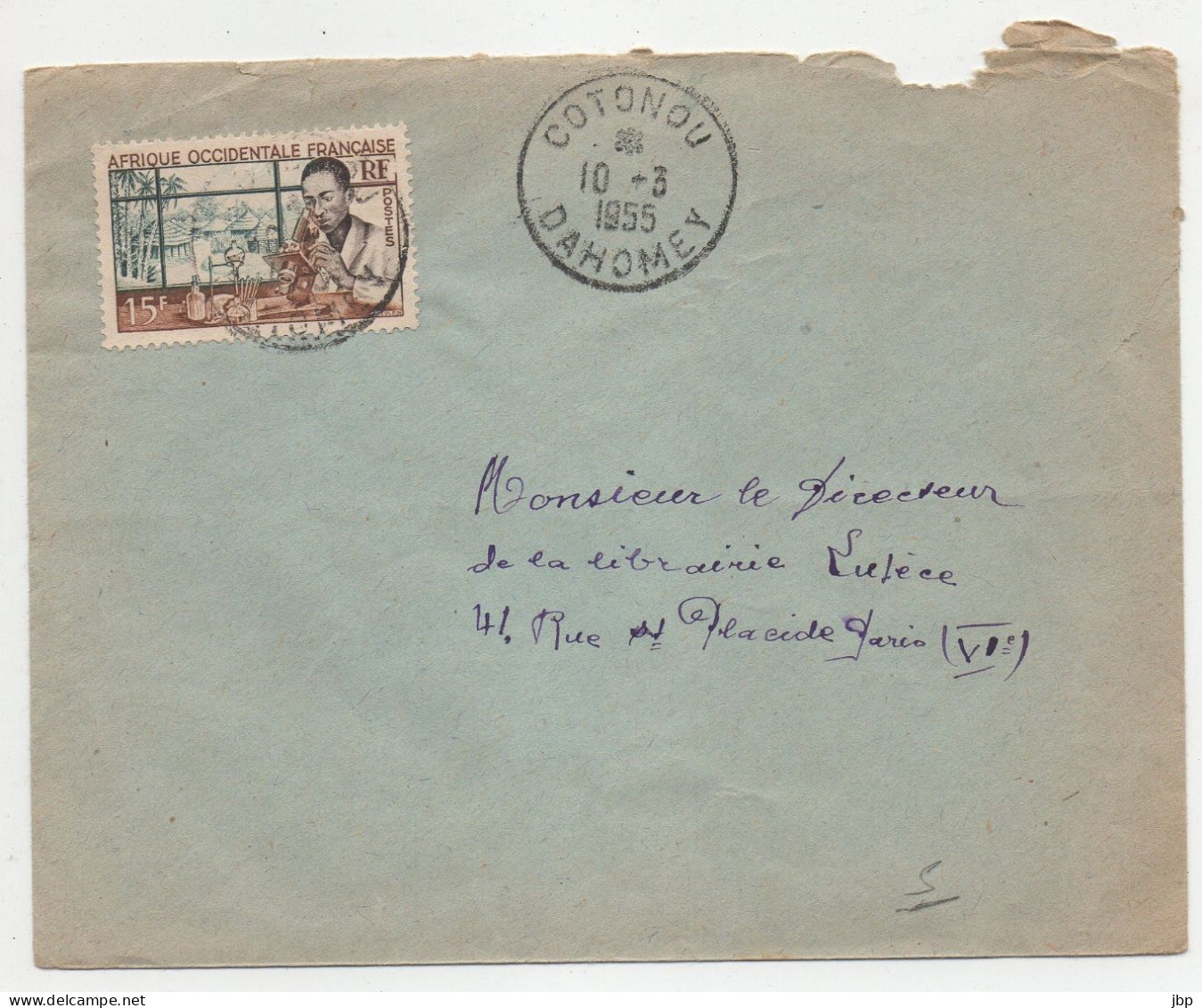 Dahomey (colonie Française) Enveloppe De Cotonou Vers La France Très Belle Frappe - Cartas & Documentos