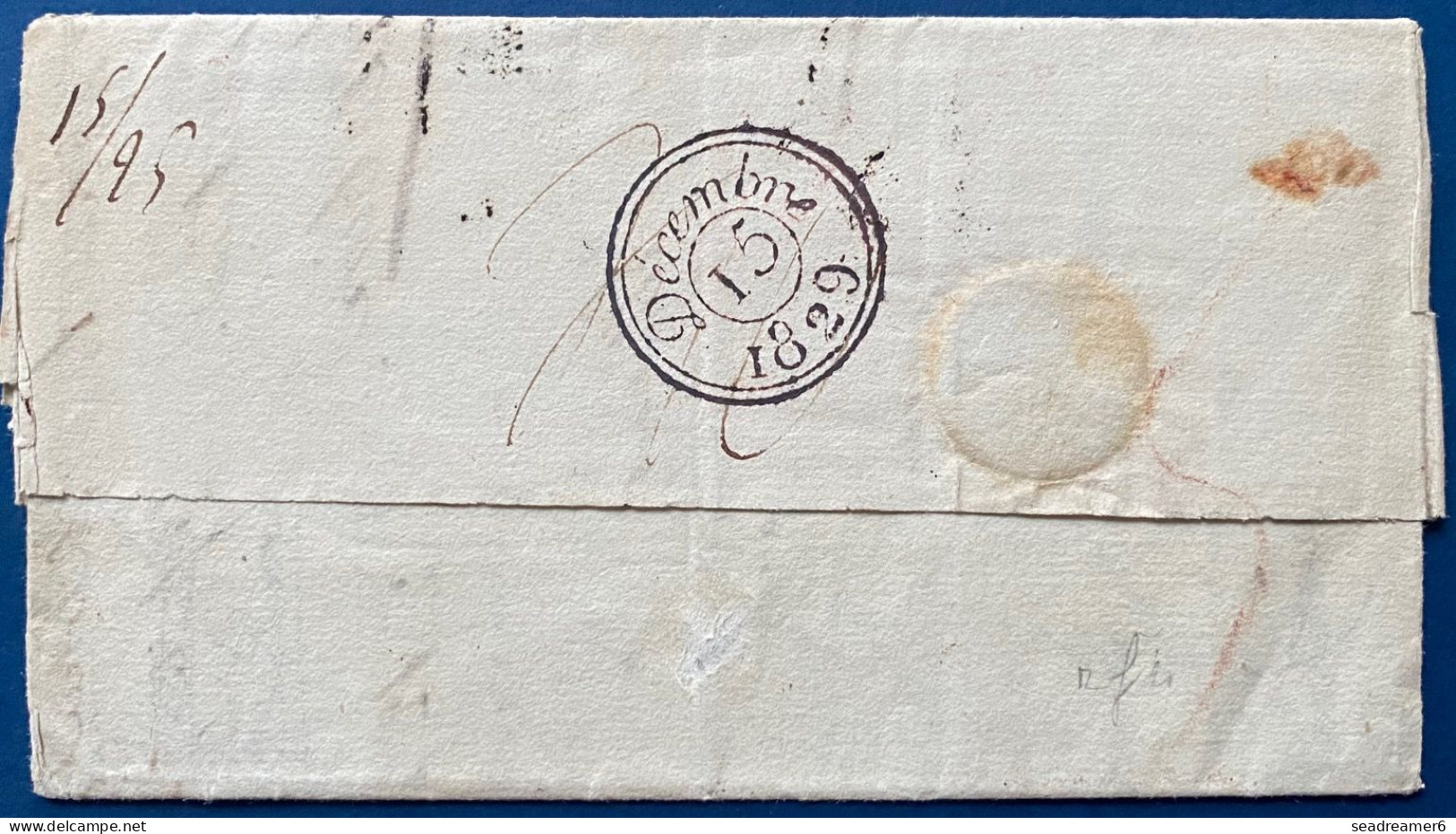 Lettre 1828 Marque Hollandaise Rouge "GEND/FRANCO " Annulée + PP +(8/AED) + Càd +" PAYS BAS PAR LILLE " + Pour PARIS RR - 1815-1830 (Holländische Periode)