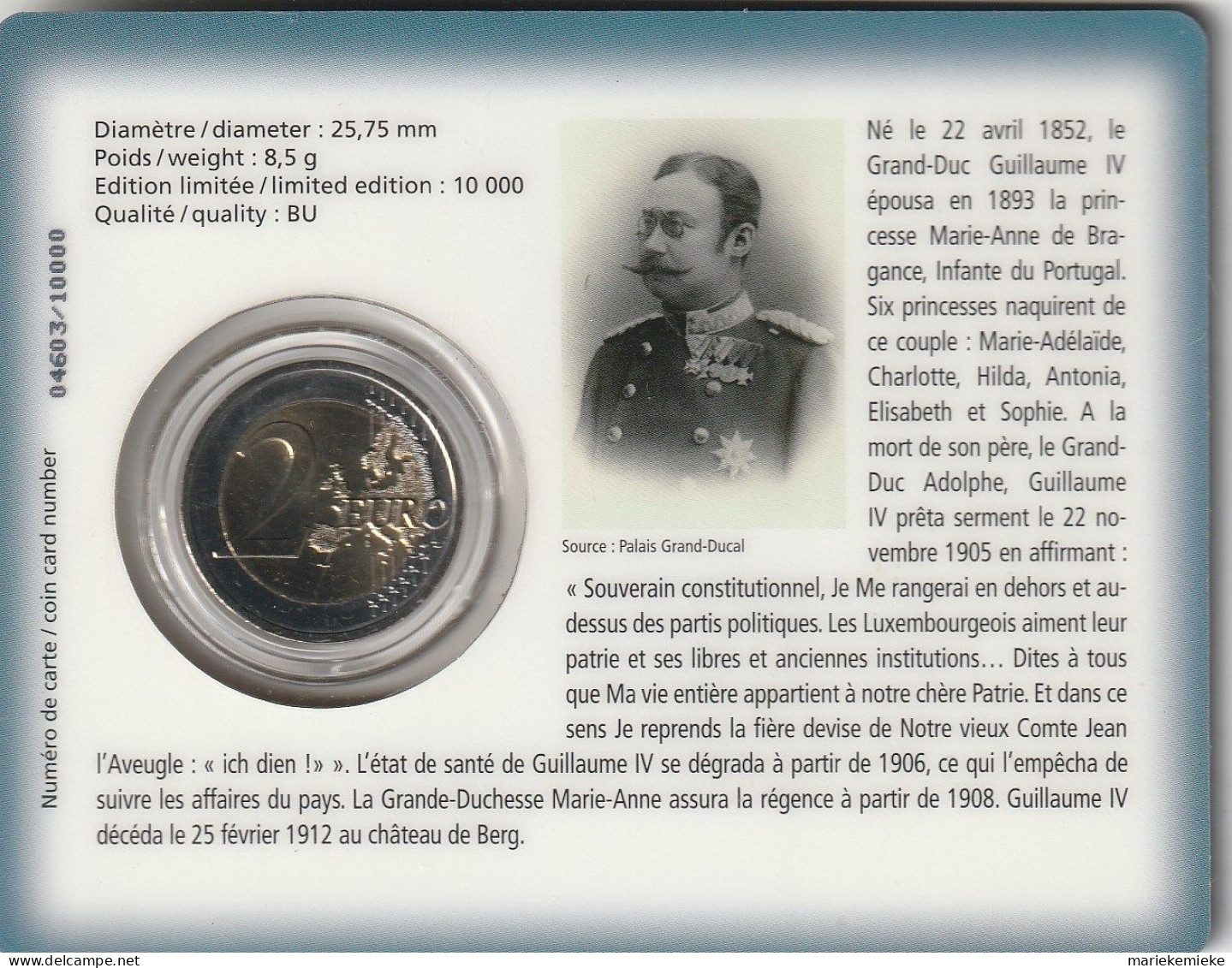 LUXEMBURG 2012 COINCARD 2€   /  LUXEMBOURG 2012 CARTE PIÈCE DE MONNAIE 2€ / LUXEMBOURG 2012 COINCARD 2€ - Luxemburgo