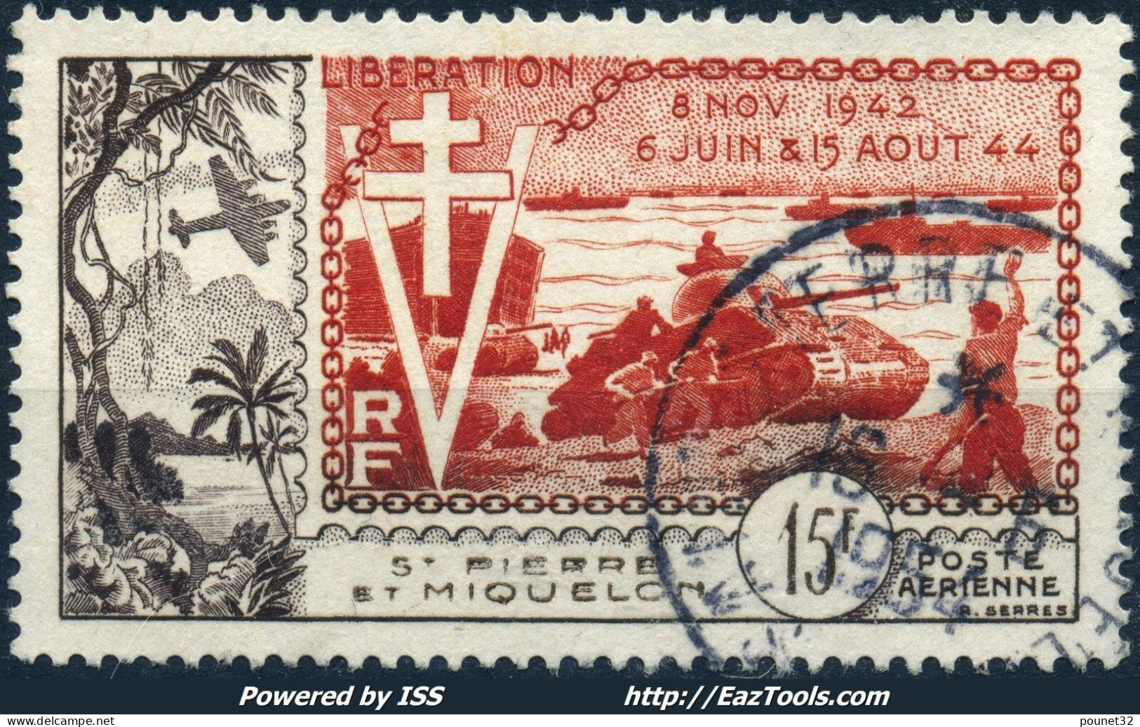 SAINT PIERRE ET MIQUELON POSTE AERIENNE N° 22 AVEC OBLITERATION CHOISIE - Used Stamps