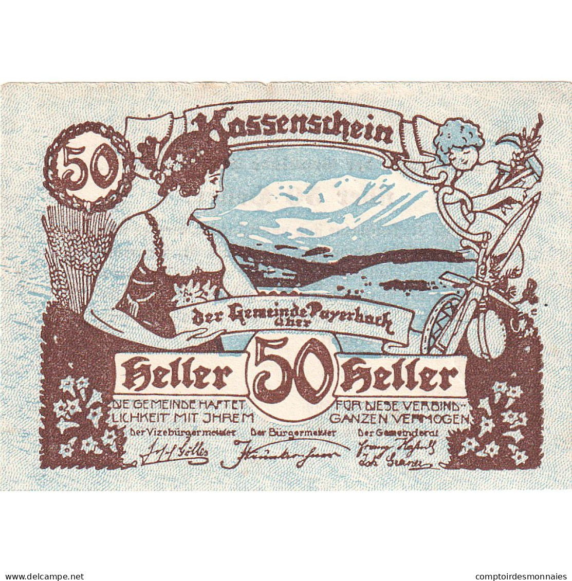 Autriche, Payerbach, 50 Heller, Paysage, 1920, 1920-12-31, SUP+, Mehl:FS 725 - Oesterreich