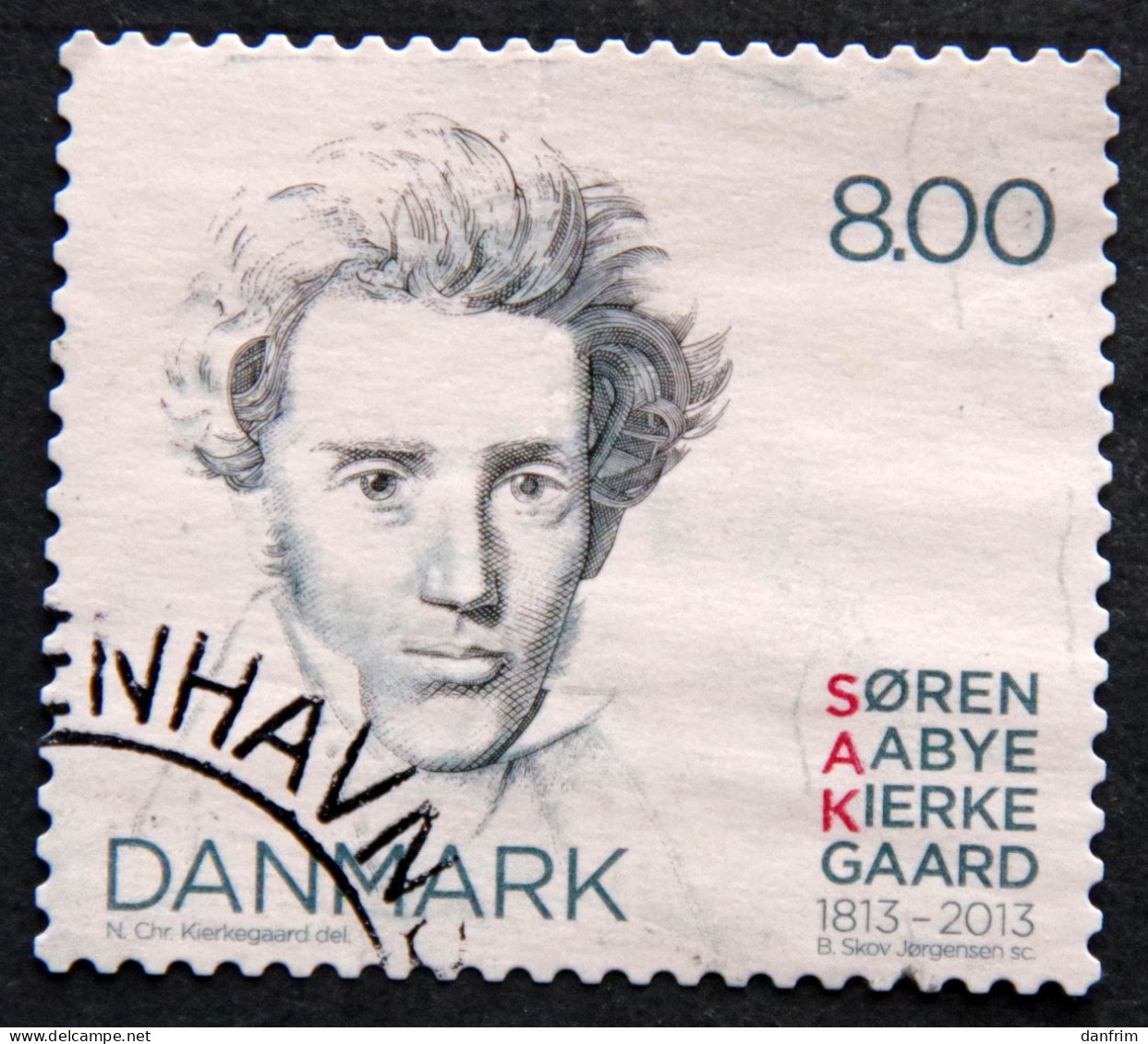 Denmark 2013 Kierkegaard  Minr.1740  ( O)( Lot B 2242 ) Writer - Usati