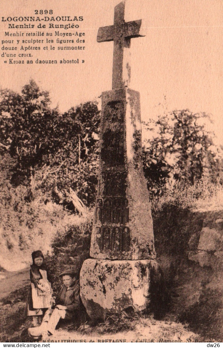 Lagonna-Daoulas (Finistère) Menhir De Rungléo, Croix De Pierre - Collection Hamonic - Carte N° 2898 Non Circulée - Daoulas